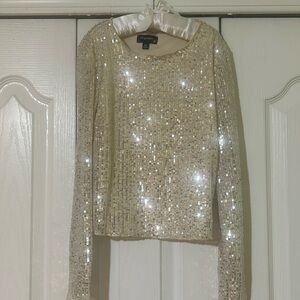 Originality iridescent sequined top